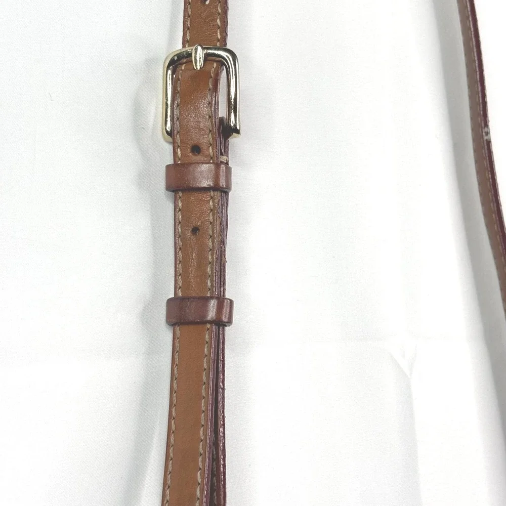 Dooney & Bourke Monogram Signature Canvas Crossbody Bag Brown Leather Trim‎ Duck